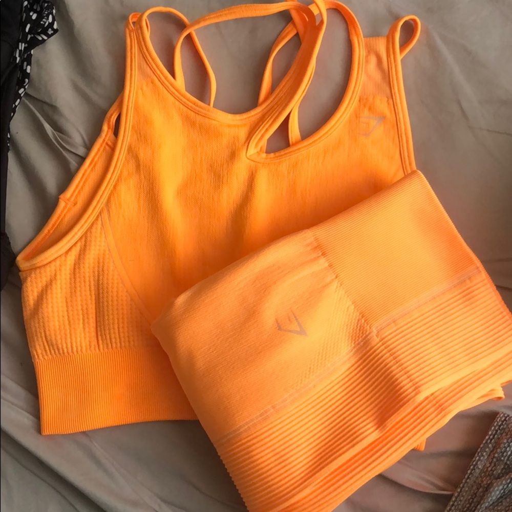 Bright orange Gymshark set